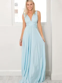 Convertible Women Sleeveless Maxi Dress - Multiway Solid Color Backless Gown - Summer Beach Wedding Bridesmaid Dress 2026