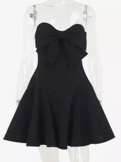 Coquette Bow Dress For Women - Strapless Sweetheart A Line Mini Dress - Summer Birthday Party 2026