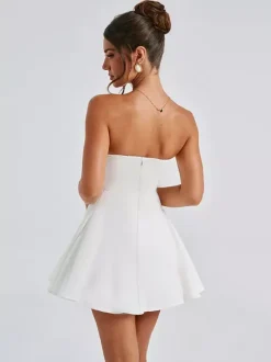 Coquette Bow Dress For Women - Strapless Sweetheart A Line Mini Dress - Summer Birthday Party 2026