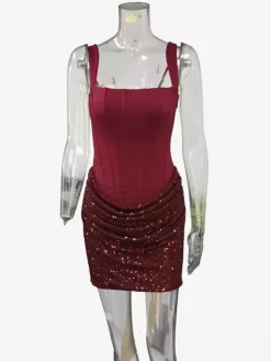 Corset Sequin Sleeveless Bodycon Mini Party Dress For Women 2026