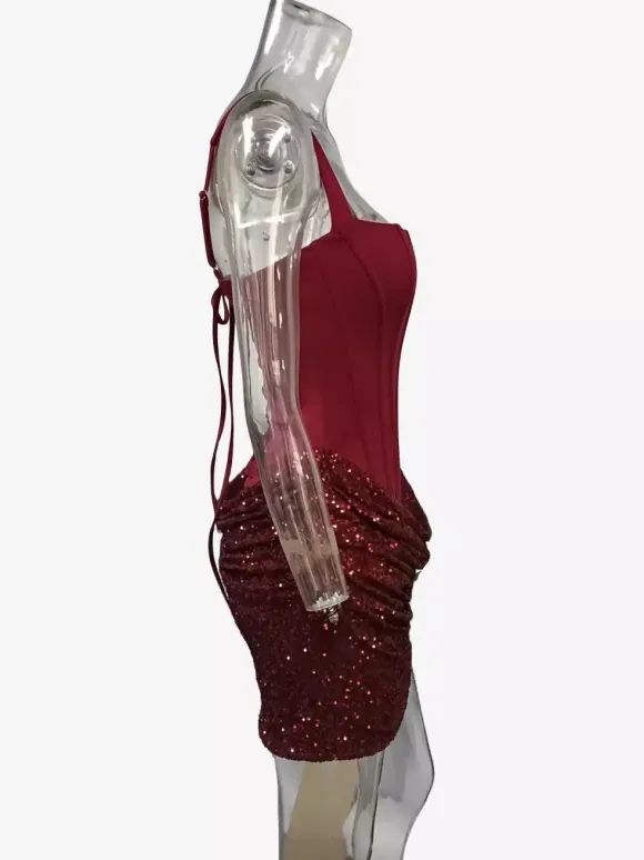 Corset Sequin Sleeveless Bodycon Mini Party Dress For Women 2026