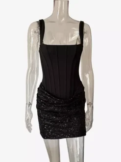 Corset Sequin Sleeveless Bodycon Mini Party Dress For Women 2026