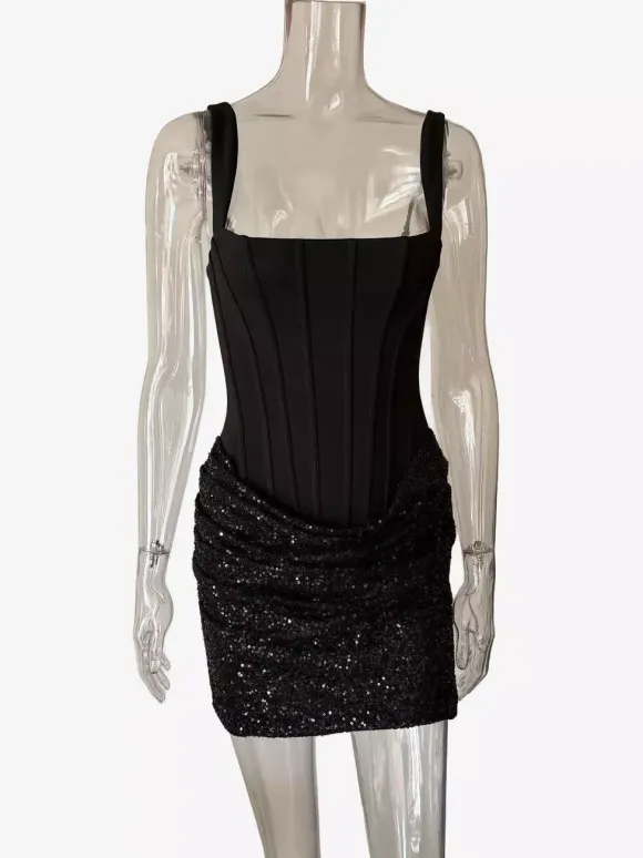 Corset Sequin Sleeveless Bodycon Mini Party Dress For Women 2026