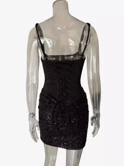 Corset Sequin Sleeveless Bodycon Mini Party Dress For Women 2026