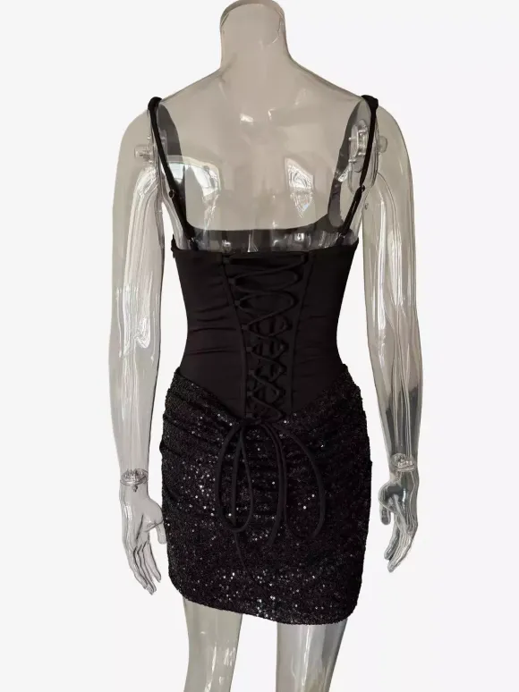 Corset Sequin Sleeveless Bodycon Mini Party Dress For Women 2026