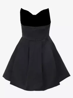 Corset Coquette Satin Dress For Women - Black Gothic Sweetheart Boned Sleeveless A Line Dress - Summer Birthday Party 2026