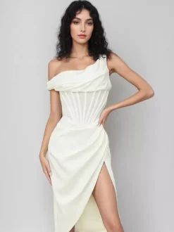 Corset Party Dresses One-Shoulder Birthday Semi Formal Bodycon Short Dress