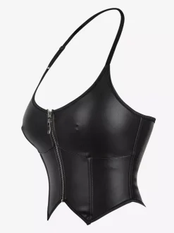 Corsets Black Bustier Top Lace Up Dating Chic Lingerie