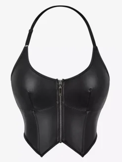 Corsets Black Bustier Top Lace Up Dating Chic Lingerie