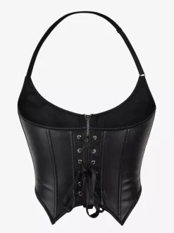 Corsets Black Bustier Top Lace Up Dating Chic Lingerie