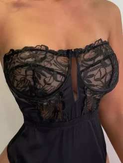 Corsets Lingerie Teddies Lace Backless Black Sexy Teddies For Women