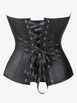 Corsets Red Elegant Bustier Matte Satin Street Wear Embroidered Lace-up Lingerie