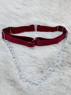 Corsets Pants Sets Burgundy Polyester Backless Lace Up Indoor Sexy Lingerie Sets