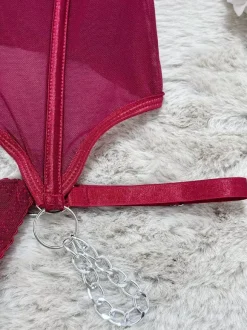 Corsets Pants Sets Burgundy Polyester Backless Lace Up Indoor Sexy Lingerie Sets
