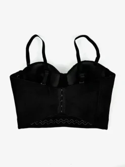 Corset Tops Black Gold Sexy Sleeveless Straps Neck Slim Fit Rivets Tops
