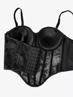 Corset Tops Black Sexy Sleeveless Straps Neck Slim Fit Tops