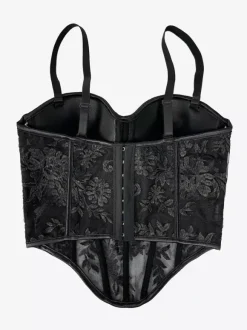 Corset Tops Black Sexy Sleeveless Straps Neck Slim Fit Tops