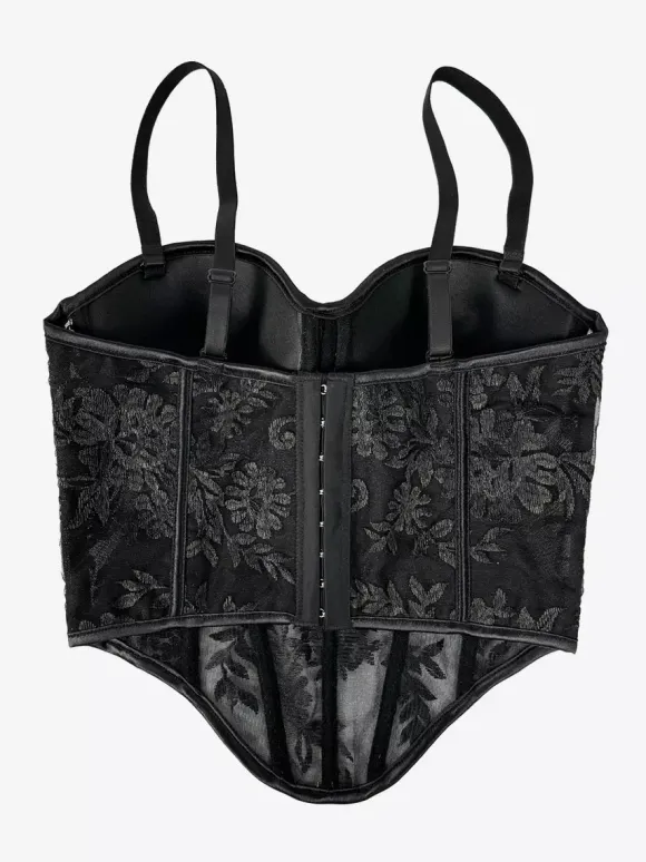 Corset Tops Black Sexy Sleeveless Straps Neck Slim Fit Tops