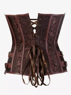 Corset Tops Black Sexy Strapless Slim Fit Buttons Lace-up Tops