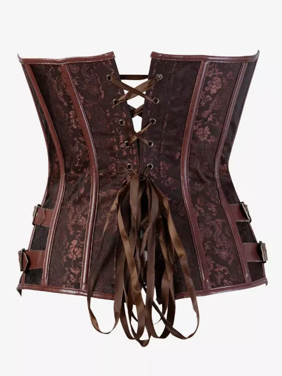 Corset Tops Black Sexy Strapless Slim Fit Buttons Lace-up Tops