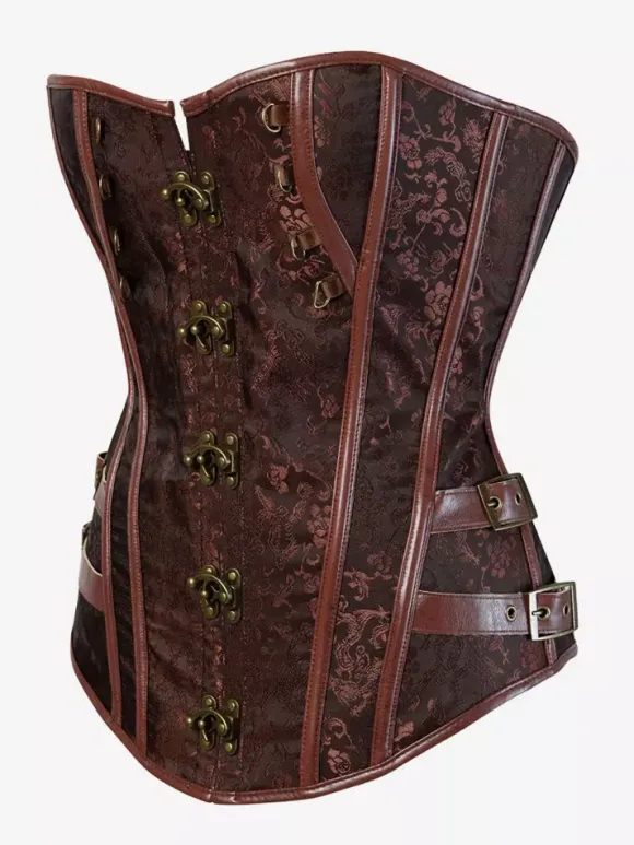 Corset Tops Black Sexy Strapless Slim Fit Buttons Lace-up Tops