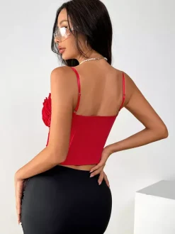 Corset Tops Blue Sexy Straps Neck Backless Slim Fit Lace Lace Up Tops