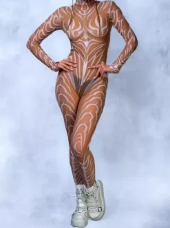 Costumes Catsuits & Zentai Costumes Neon Bodysuit Halloween Cosplay Costume 3D Digital Printing Uv Glow Bodysuit Halloween Holiday Catsuits & Zentai