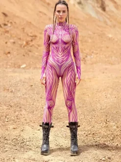 Costumes Catsuits & Zentai Costumes Neon Bodysuit Halloween Cosplay Costume 3D Digital Printing Uv Glow Bodysuit Halloween Halloween