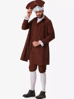 Costumes Coffee Brown Men Retro Waistcoat Pants Set Holidays Costumes