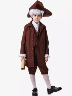 Costumes Coffee Brown Men Retro Waistcoat Pants Set Holidays Costumes