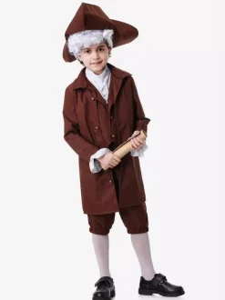 Costumes Coffee Brown Men Retro Waistcoat Pants Set Holidays Costumes