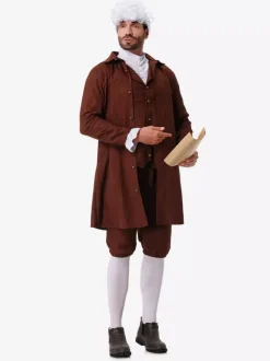 Costumes Coffee Brown Men Retro Waistcoat Pants Set Holidays Costumes