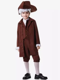 Costumes Coffee Brown Men Retro Waistcoat Pants Set Holidays Costumes