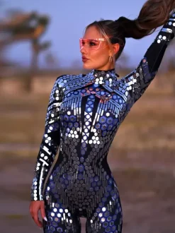 Costumes Catsuits & Zentai Costumes Neon Bodysuit Halloween Cosplay Costume 3D Digital Printing Uv Glow Bodysuit Halloween Holiday Catsuits & Zentai