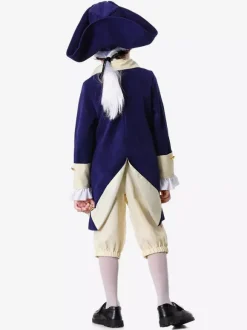 Costumes Deep Blue Retro Top Pants Set Holidays Costumes