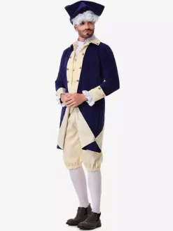 Costumes Deep Blue Retro Top Pants Set Holidays Costumes