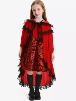 Costumes For Kids Red Set Kid's Cloak Dress