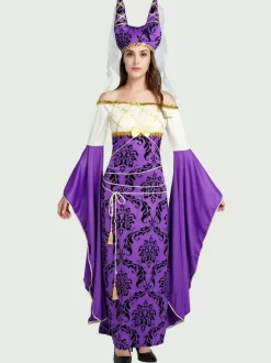 Costumes Holidays Merchandise Holidays Costumes Egyptian Sexy Purple Polyester Fiber
