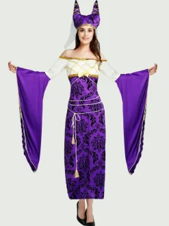 Costumes Holidays Merchandise Holidays Costumes Egyptian Sexy Purple Polyester Fiber