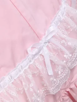 Cotton Pink And White Lace Classic Lolita Dress
