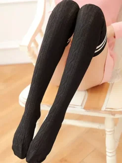 Cotton Lolita Stocking Stripe Knit Lolita Knee High Socks