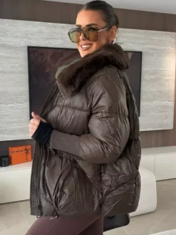 Cotton-padded Jacket Faux Fur Collar Warm Winter Coat For Women 2026