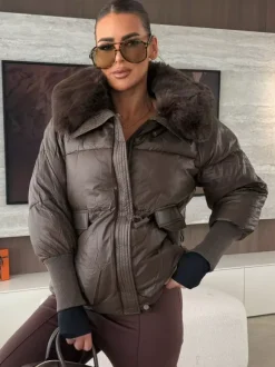 Cotton-padded Jacket Faux Fur Collar Warm Winter Coat For Women 2026