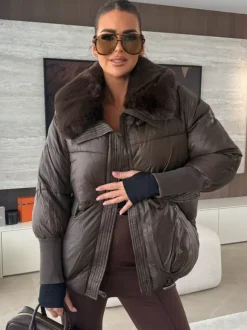 Cotton-padded Jacket Faux Fur Collar Warm Winter Coat For Women 2026
