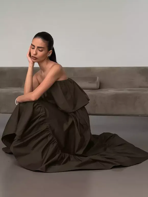 100% Cotton Strapless Women's Maxi Dress In Earth Tones - Sexy Tube Top Ruffle Sundress - Boho Beach Vacation Long Dress 2026