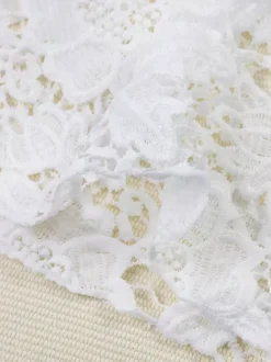 Cover-Ups Swimsuit Set White Sexy Lace Clothes Sleeveless Long Skirt Bra T-back Sets