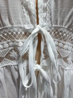 Cover Ups White Lace Up V Neck Half Sleeves Summer Beach Swimwear Cover Ups