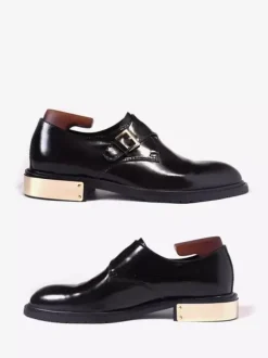 Cowhide Buckle Monk Loafer Shoes For Men