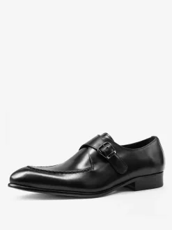 Cowhide Mens Loafer Monk Strap Prom Homecoming Wedding Shoes