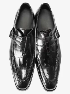 Cowhide Mens Loafer Shoes Monk Strap Prom Wedding Shoes